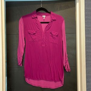 Eggplant/magenta casual super soft button down by Splendid